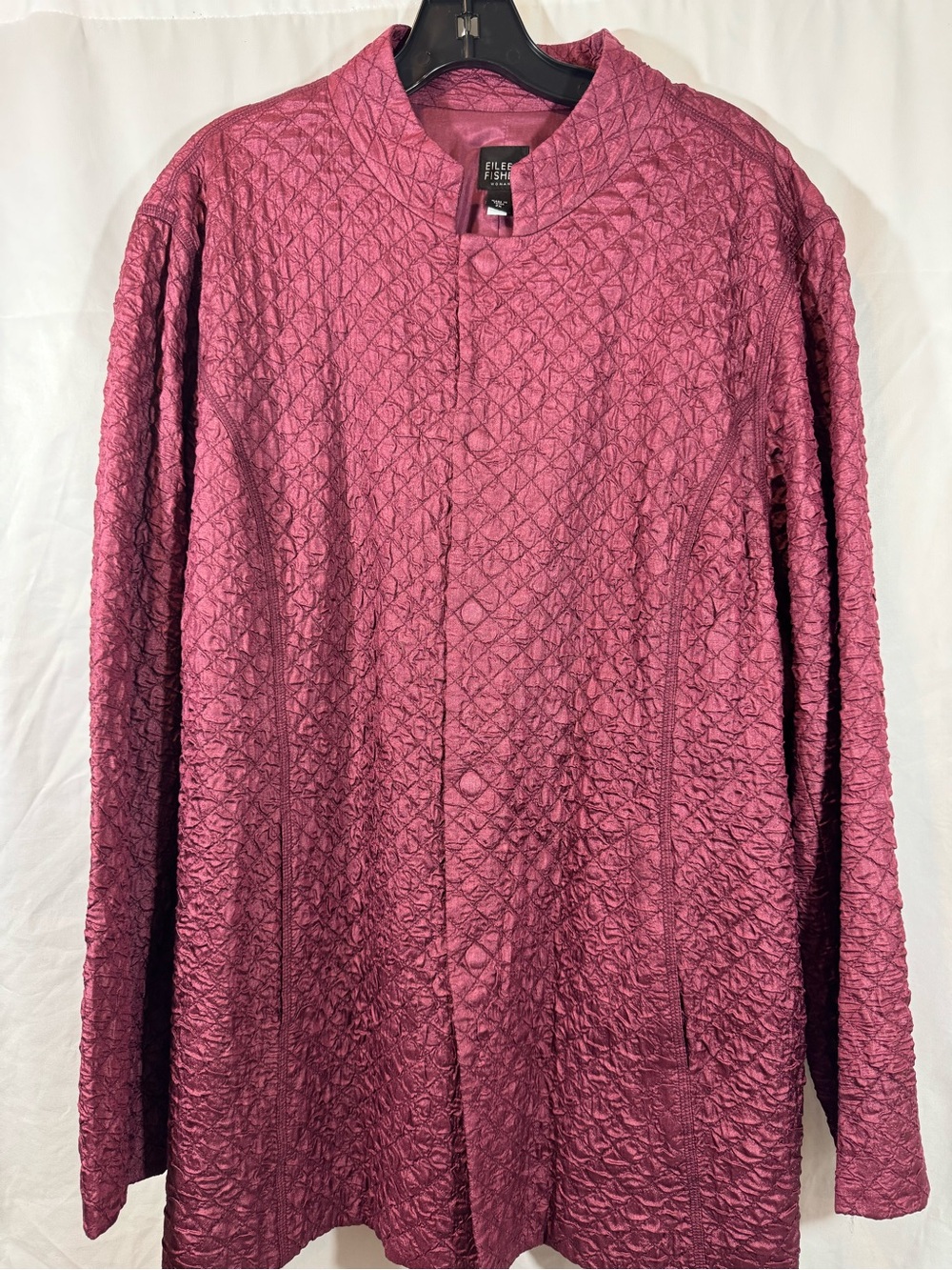 Eileen Fisher Quilted Jacket in burgundy 2X
